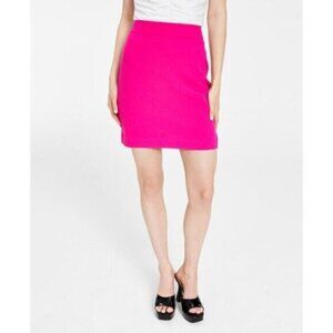 Bar III Women's Textured Hot Pink Crepe Pencil Mini Skirt NWT